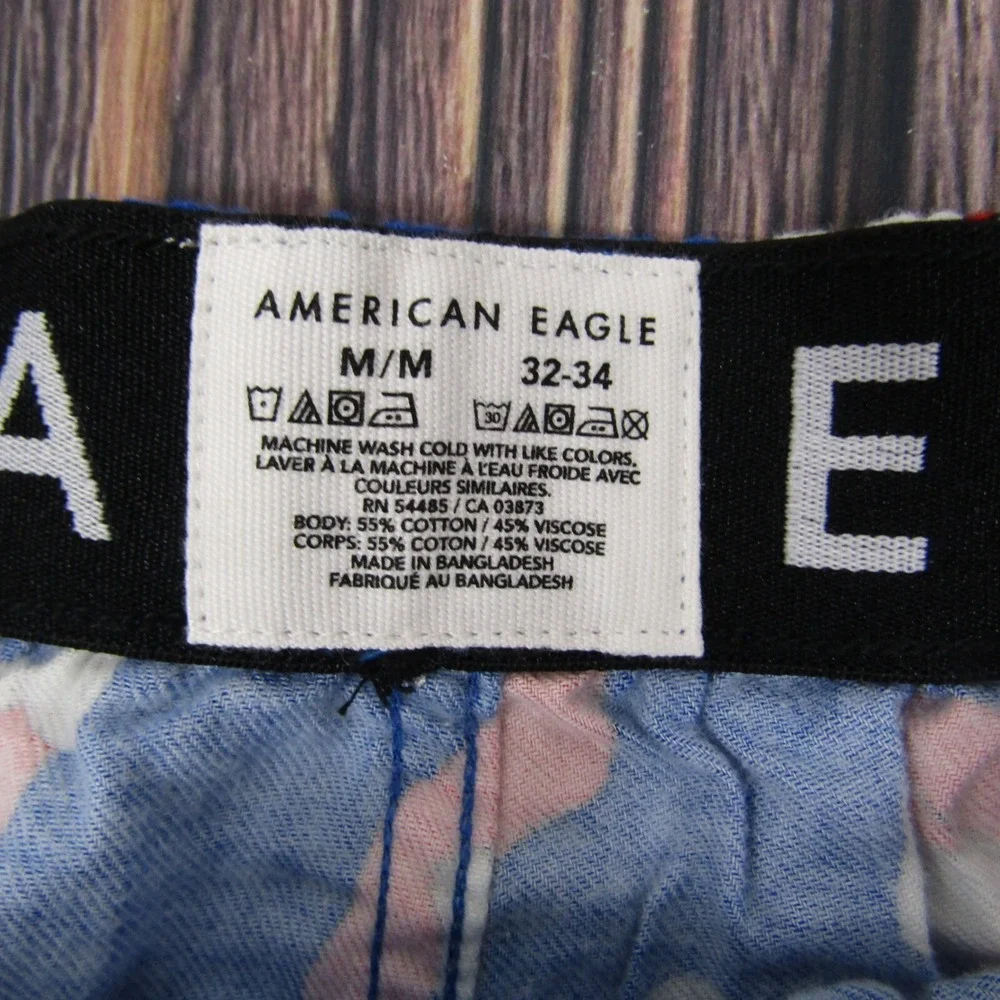 American Eagle NEW Mens Medium Boxer‎ Shorts Blue Santa Hat Gift